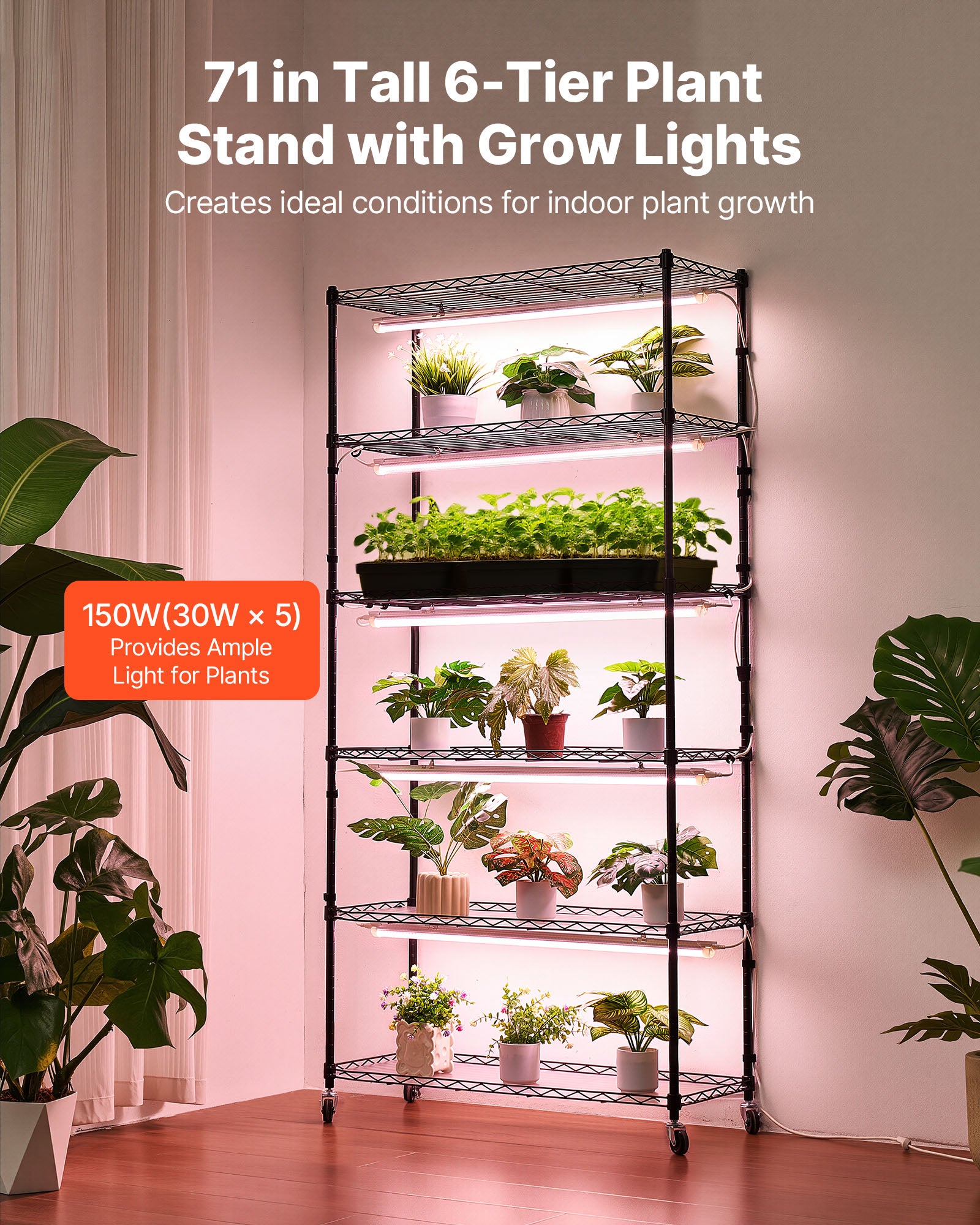 Support pour plantes d'intérieur à 7 niveaux, Grande étagèr-FR
