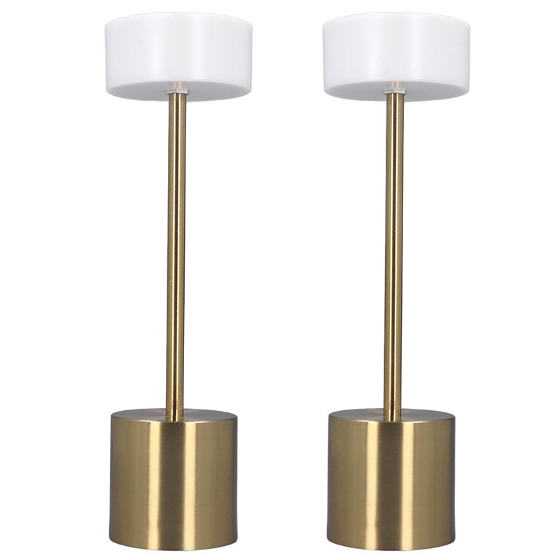 Zestaw 2 lamp biurkowych LED, ściemnialnych dotykowo, przenośnych, nowoczesnych lamp biurkowych (złoty)