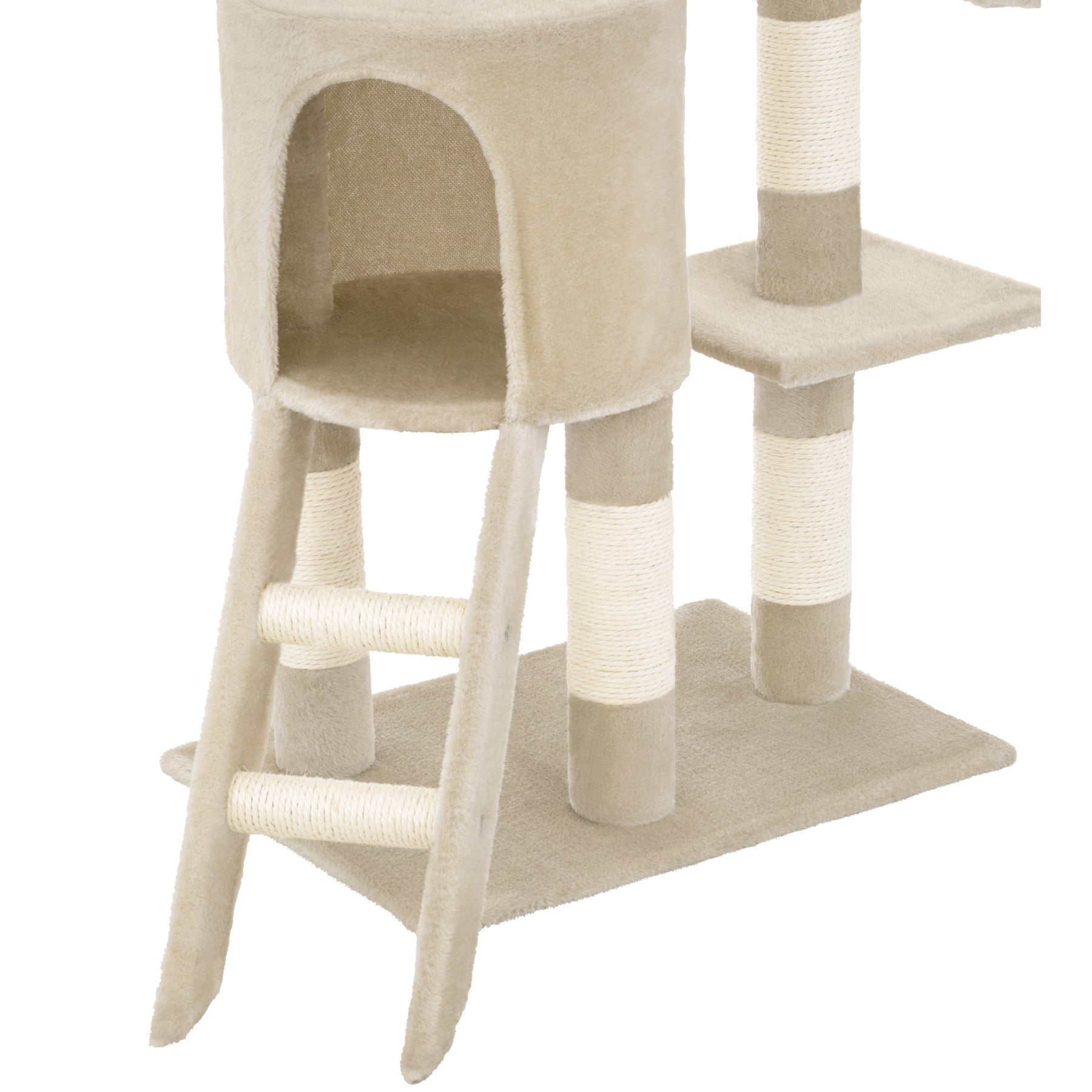 Arbre à chat de 142 cm de hauteur avec griffoir, hamac et peluches TECTAKE - 5