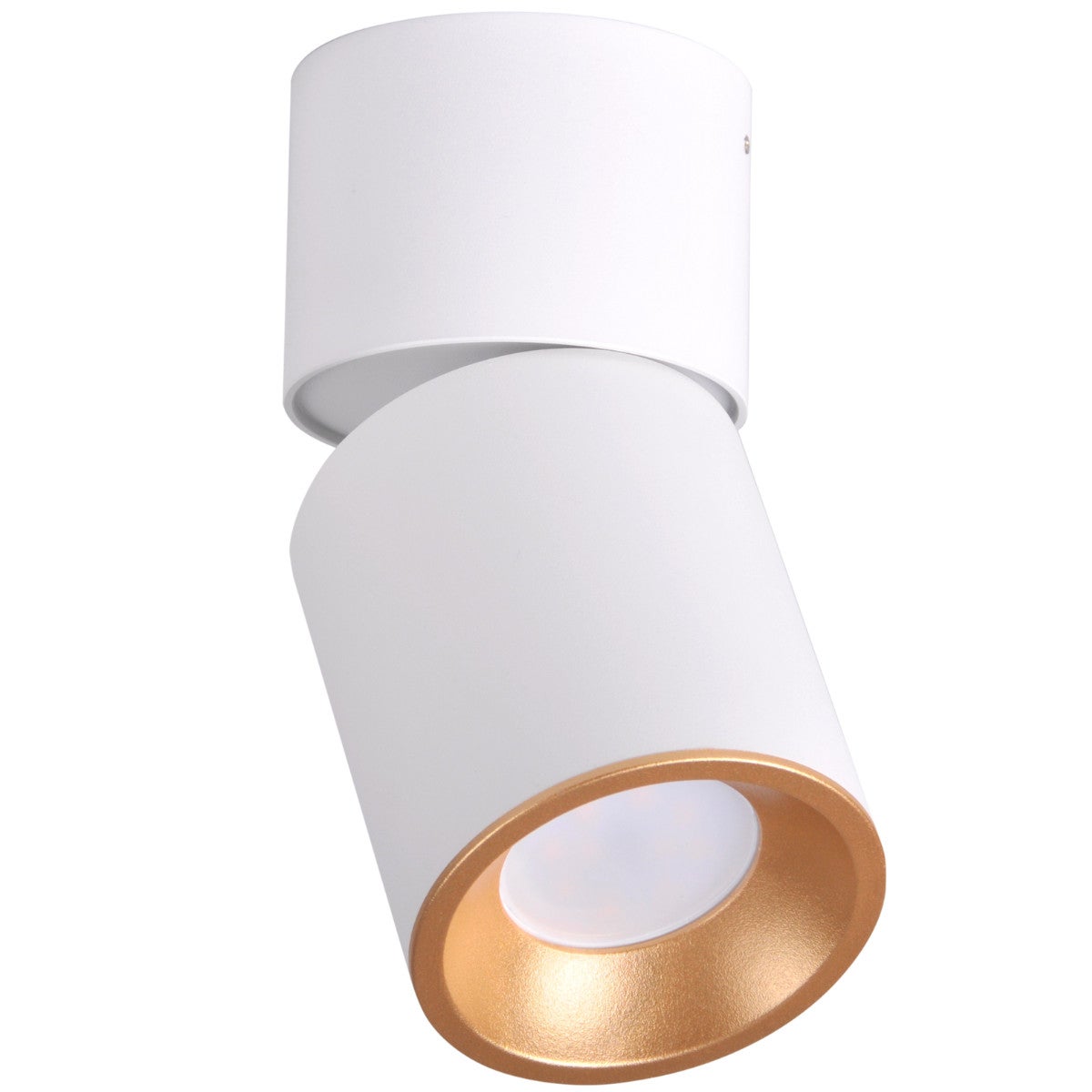Reflektor sufitowy spot natynkowy Nixa okrągły biały ze złotym środkiem 1xGU10x10W wym: 17 x 8,2 cm aluminium Polux