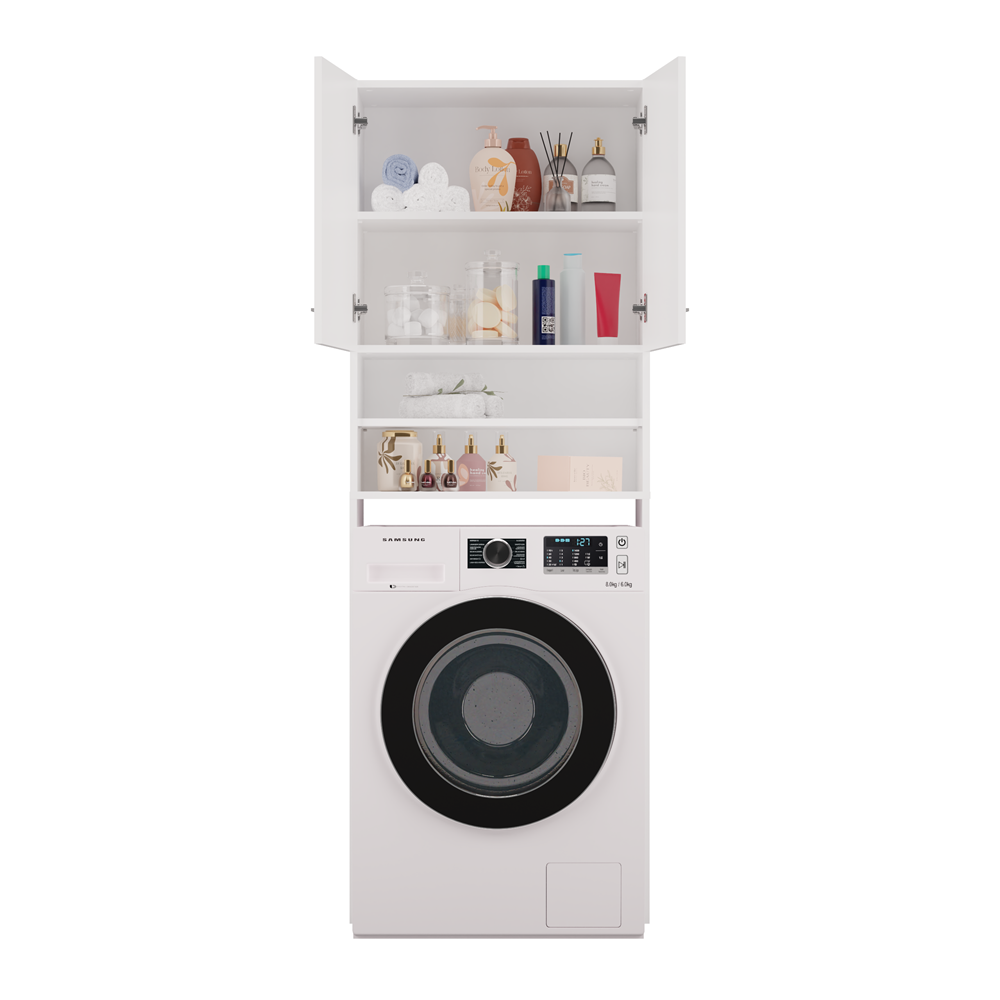 COMO - Mueble para lavadora - 64x183x30cm - area de almacenamiento lavaropa - estilo moderno - 4