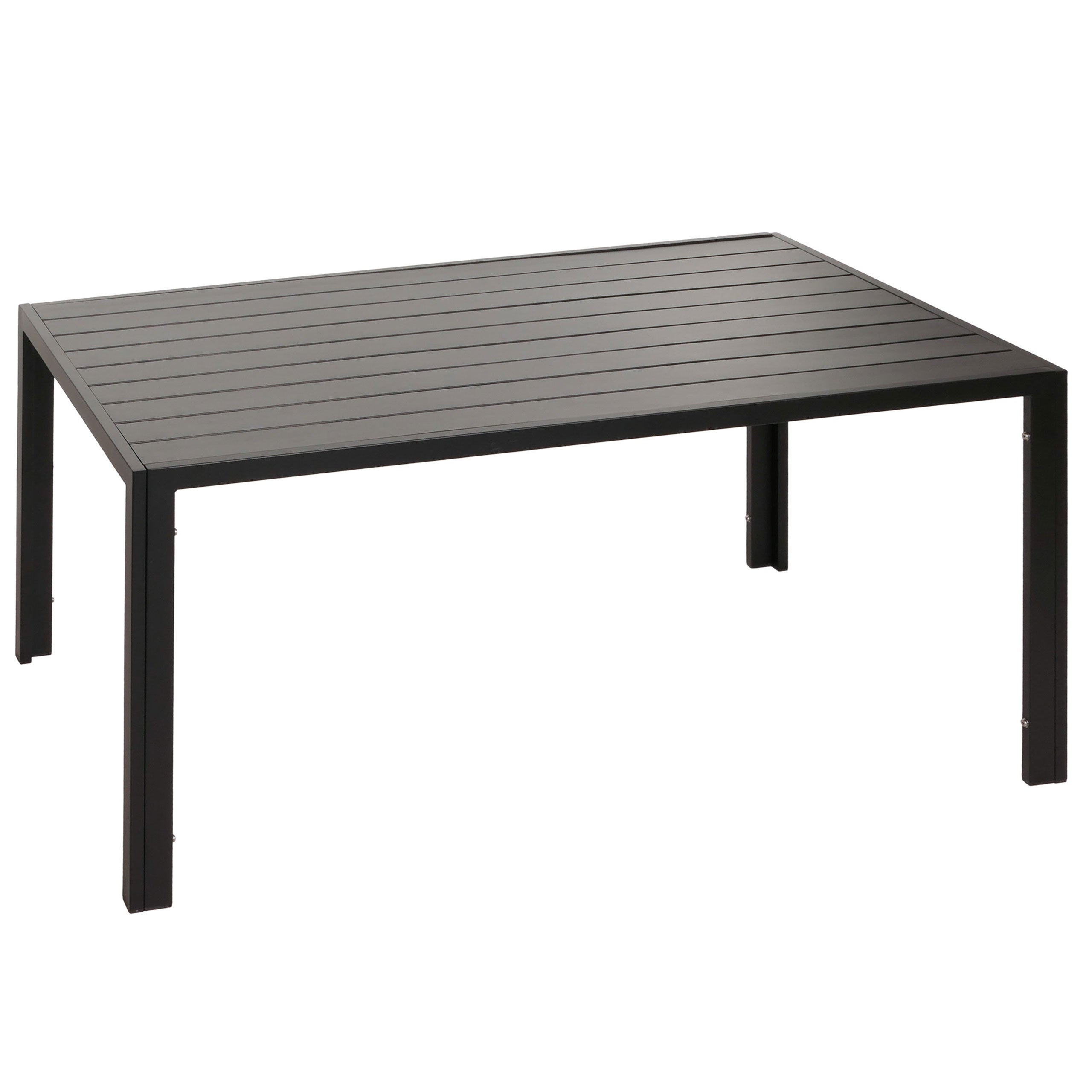 Aluminiowy stół jadalniany HWC-N40, stół bistro stół ogrodowy stół balkonowy, odporny na warunki atmosferyczne 140x80cm ~ antracyt