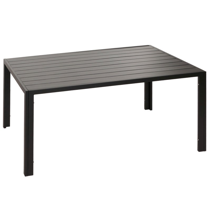 Aluminiowy stół jadalniany HWC-N40, stół bistro stół ogrodowy stół balkonowy, odporny na warunki atmosferyczne 140x80cm ~ antracyt