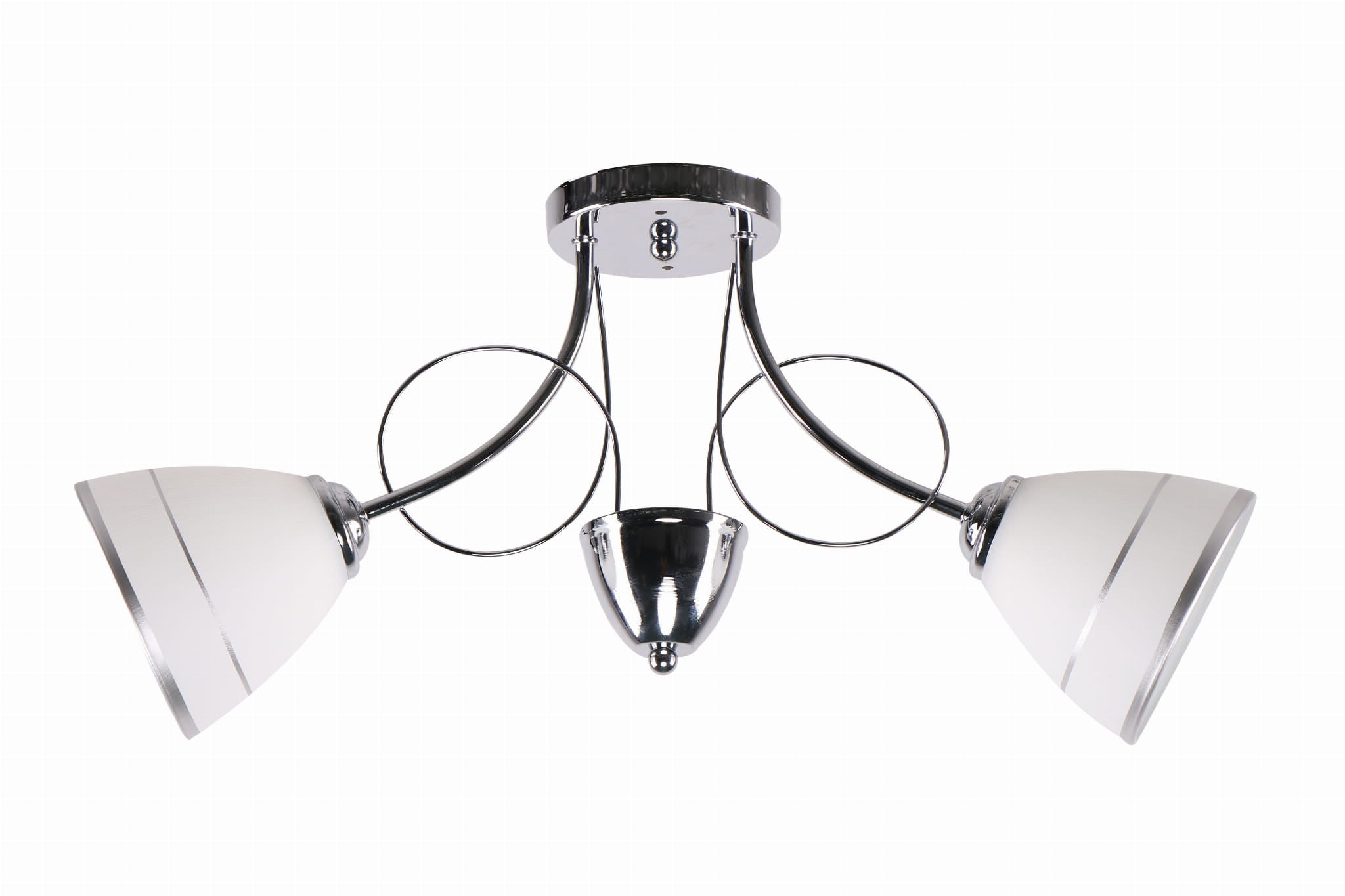 Lampa sufitowa Elotte chromowana biała 2xE27x40W wym: 27 x 58 x 13,7 cm metal Candellux