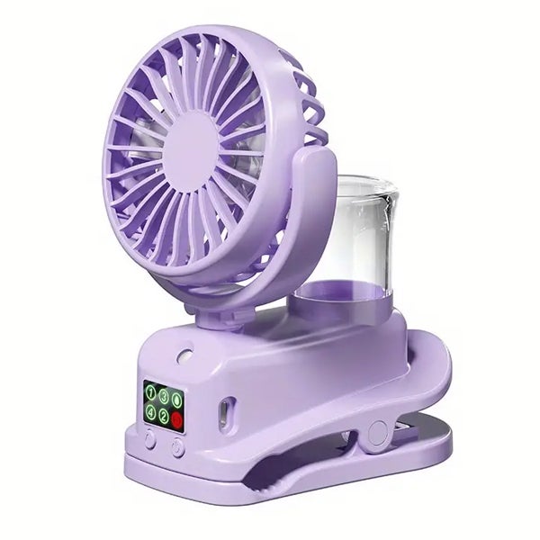 Przenośny Wentylator Nawilżający - 4 Regulowane Prędkości, Wbudowany Klips, Wielofunkcyjny (Biuro/Akademik/Plaża)
