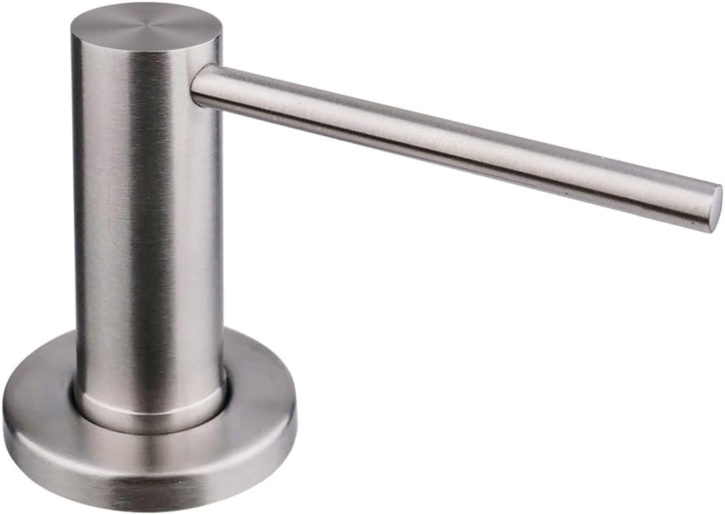 Wbudowany dozownik mydła do kuchni i łazienki z pompką ze stali nierdzewnej, napełnianie od góry, srebrny