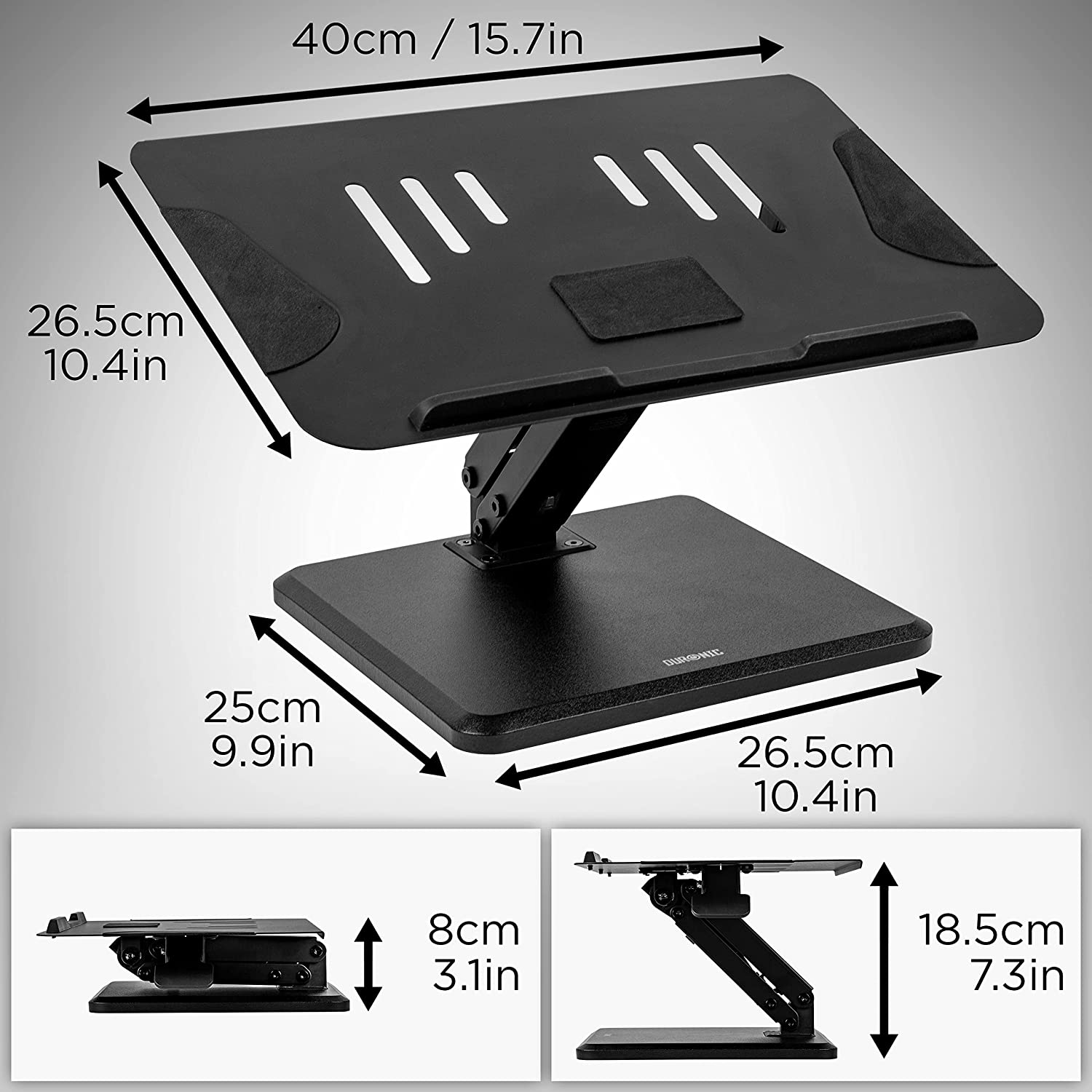 Duronic DML125 Support pour Ordinateur Portable | Hauteur Ajustable | Bras Inclinable | Pour Laptop Tablette Notebook - 3