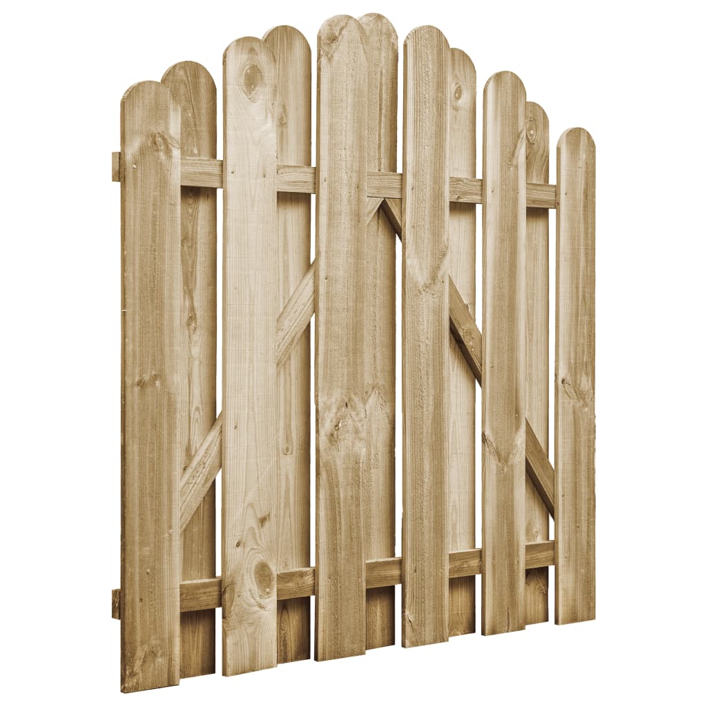 Cancello Da Giardino In Legno Di Pino Impregnato 100x100 Cm: Design Ad Arco, Antidegrado E Resistente Agli Agenti Atmosferici