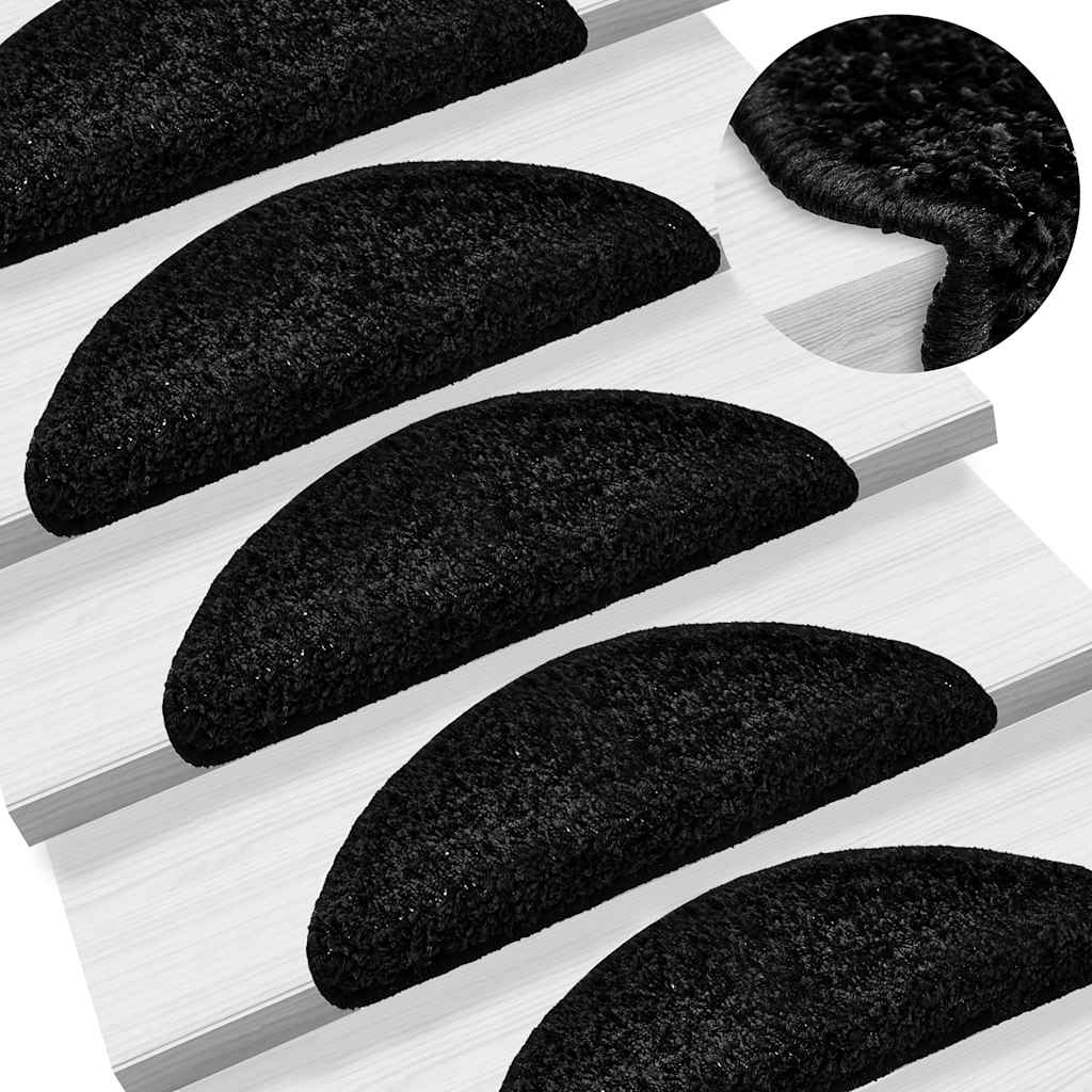 Tapis d'escalier 20 pcs noir 56x17x3 cm - 5