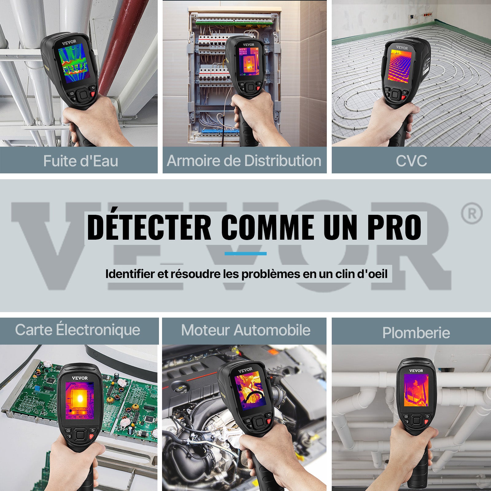 Termocamera Infrarossi 240×180 Pixel 25 Hz -20 a 400 °C VEVOR per Ispezione Casa, HVAC, Idraulica, Rilevamento Perdite - 2
