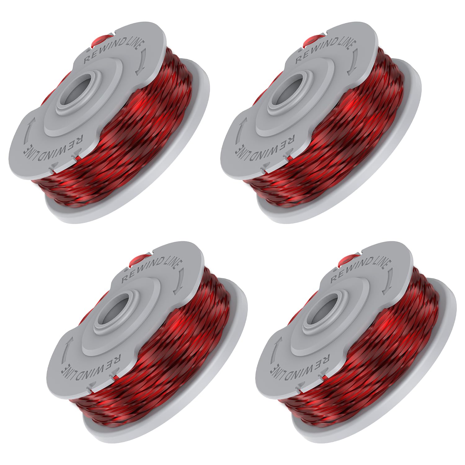Lot De 4 Bobines De Fil De Pêche – Enrouleurs En Plastique, Rouges/Noirs/Verts, Environ 20 Cm