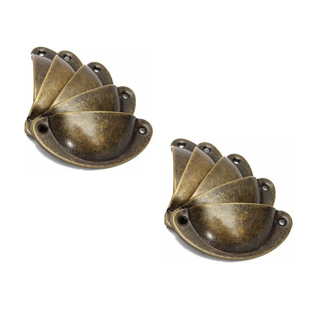 Uchwyty - żeliwne - do szafek, mebli, garderób -10 sztuk - 8,2 x 3,5 cm - brązowe