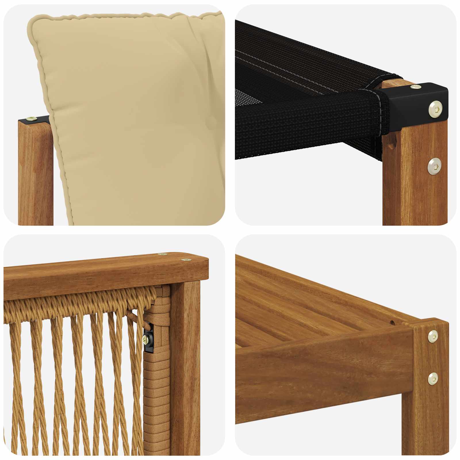 Ensemble de canapés d'extérieur 9 pièces naturel et beige - 8