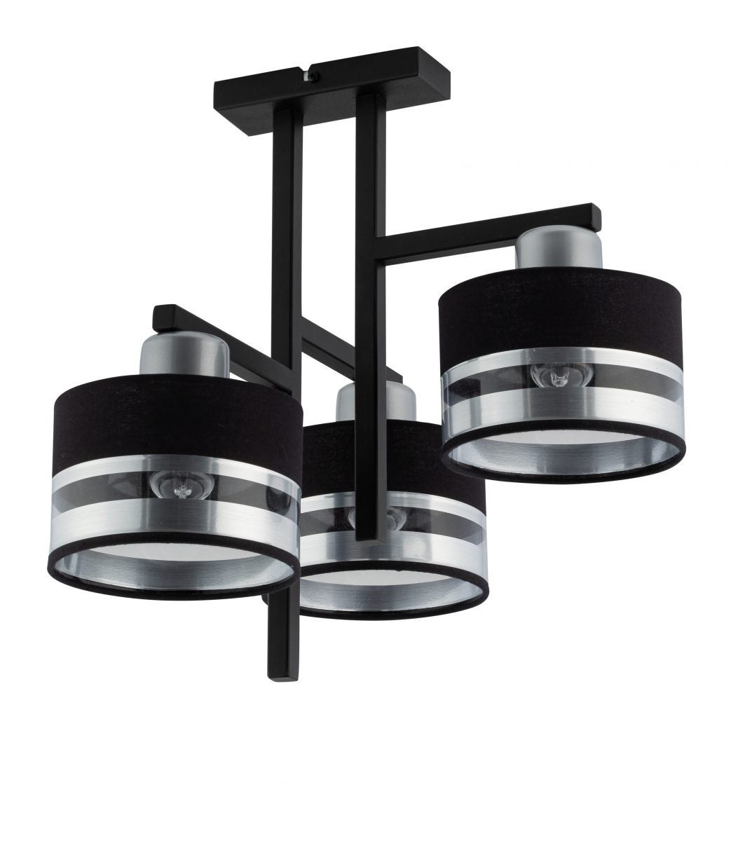 Lampa sufitowa wisząca Pro czarno-srebrna 3xE27x15W dekoracyjna wym: 41 x 42 x 35 cm metal SIGMA
