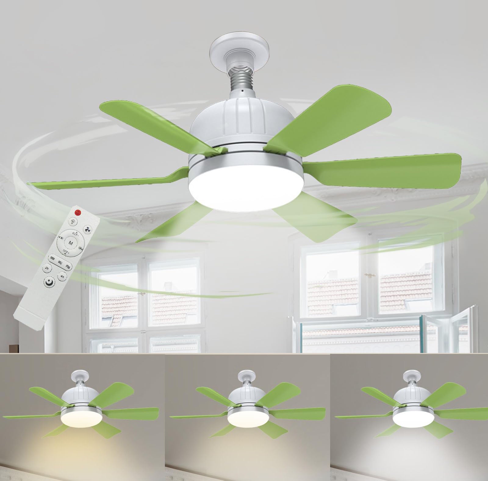 Pale Con Luce E Telecomando Ventilatore Da Soffitto Con Luce LED - 6 Pale, 3 Velocità, Telecomando E Timer Ventilatori Da Soffitto Con Luce - Foto 11