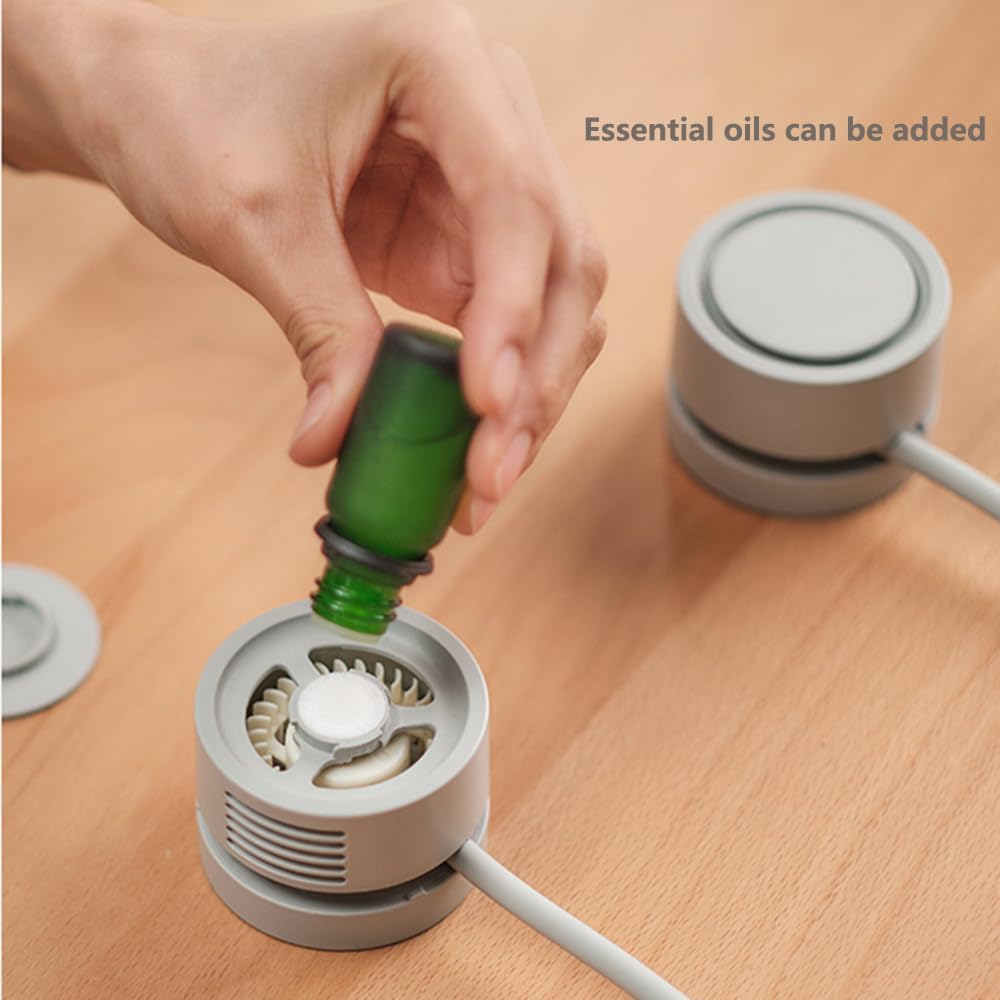 Couleur Abricot Ventilateur de cou Personnel Refroidisseur d'huile Essentielle Addable Léger Compact Design de Poche Moteur Silencieux Rotatif Aératio - 6
