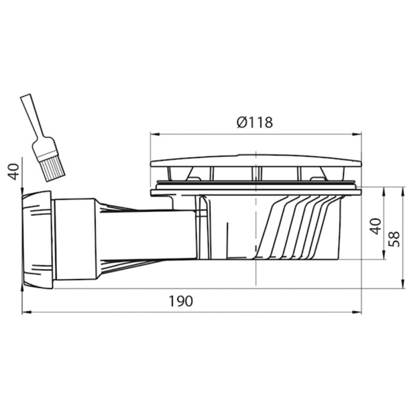 Bonde de douche extra-plate WIRQUIN Slim+ D90 dôme ABS chromé - 4