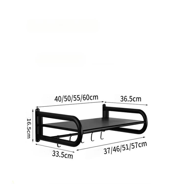 Etagère murale en acier inoxydable pour four à micro-ondes noir, articles de cuisine pratiques(45*36.5cm) - 7