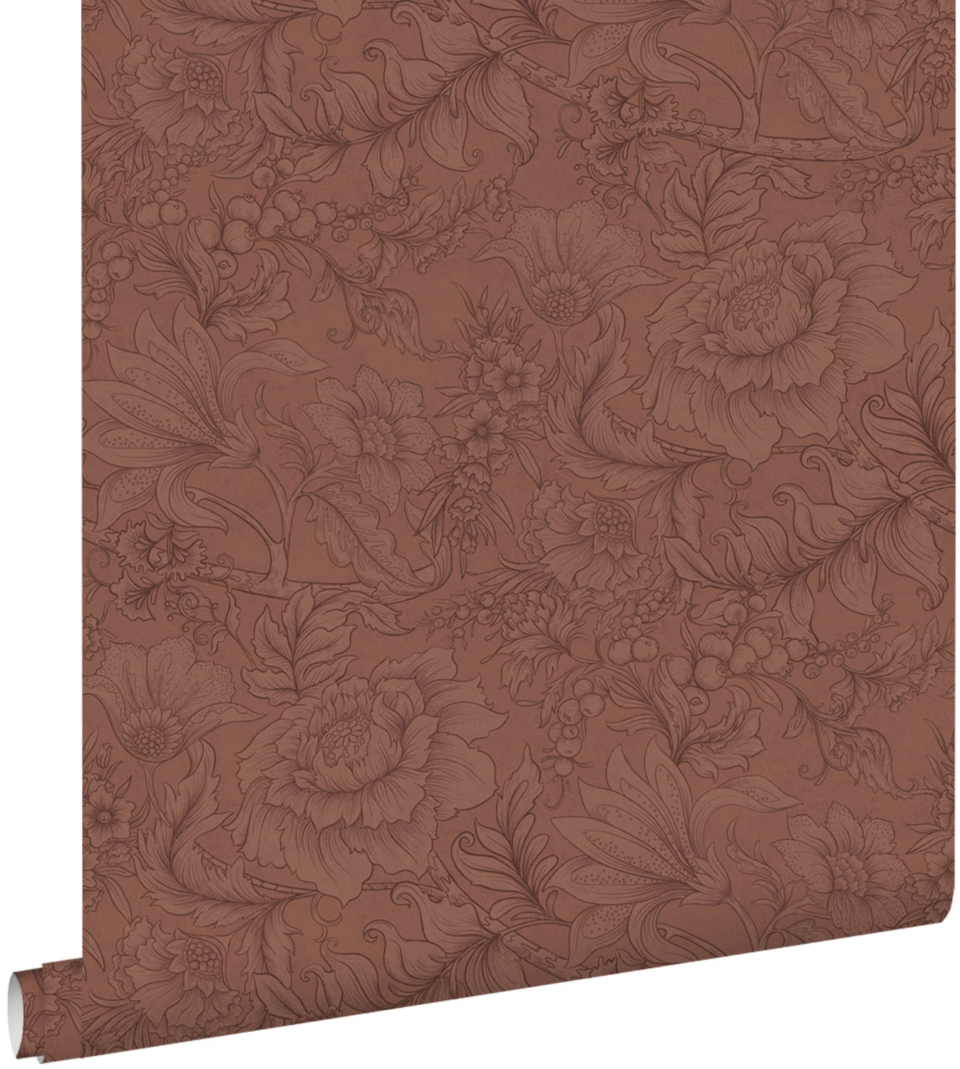 Tapeta kwiatowy wzór terakota - 50 x 900 cm - ESTAHOME