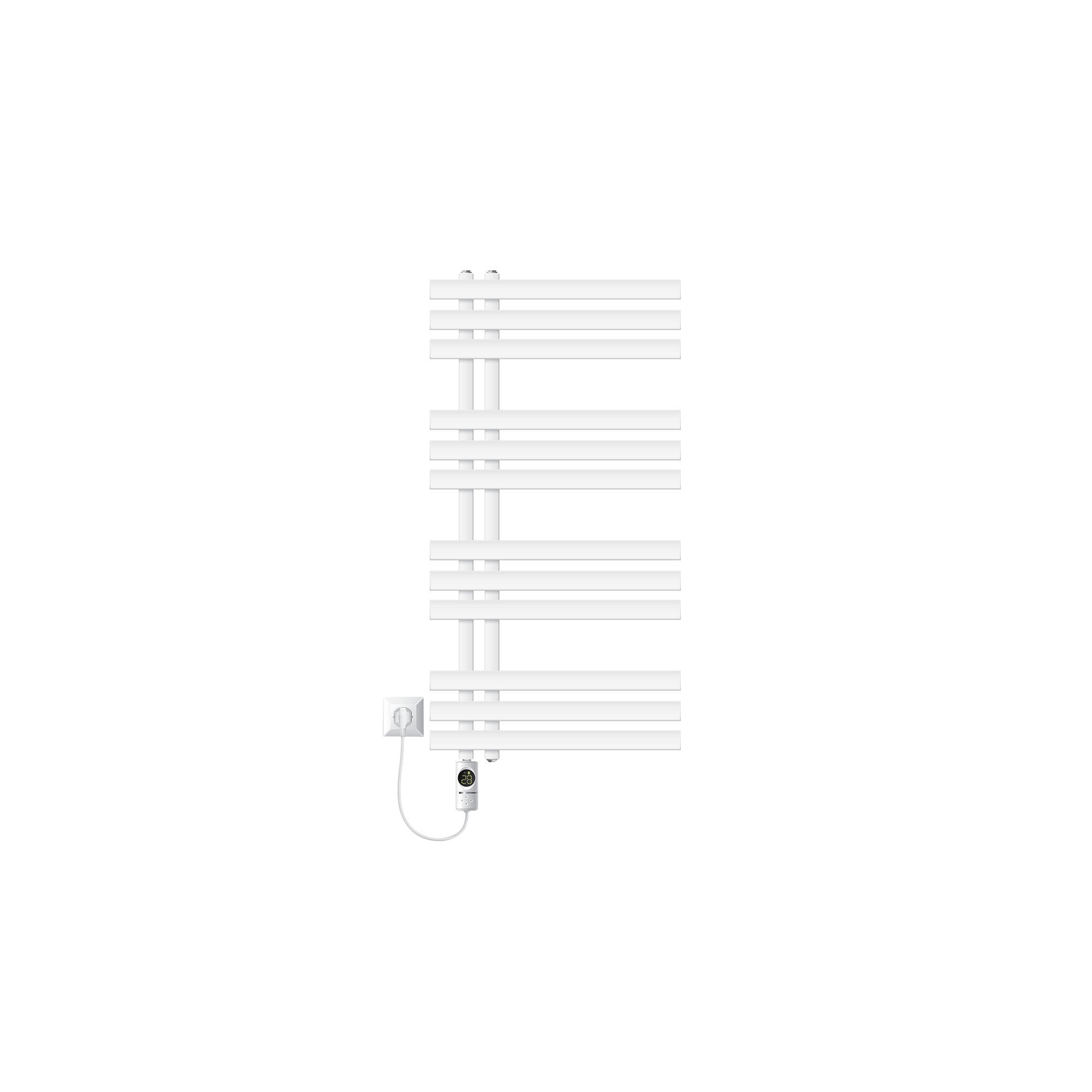 Grzejnik zeliwny Grzejnik recznikowy Bialy 50x100cm Heiztab 300W Cyfrowy