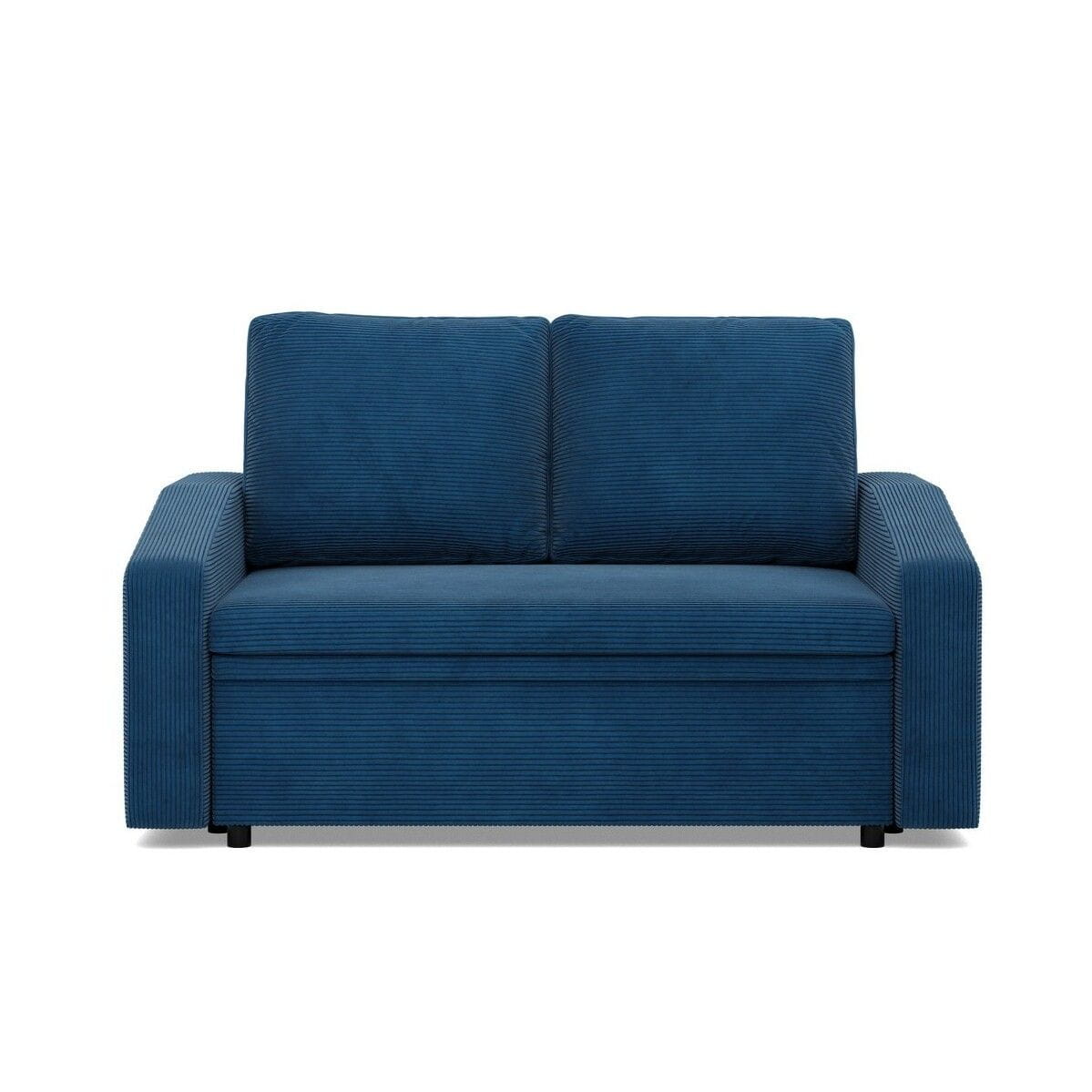 Sofa z funkcją spania, BLOM, sztruks, 148x87x90 cm, granatowy | TYLETEGOTU