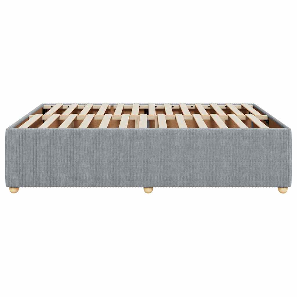 Cadre de lit sans matelas, en tissu, gris clair, pour la chambre, 140 × 200 cm - 5