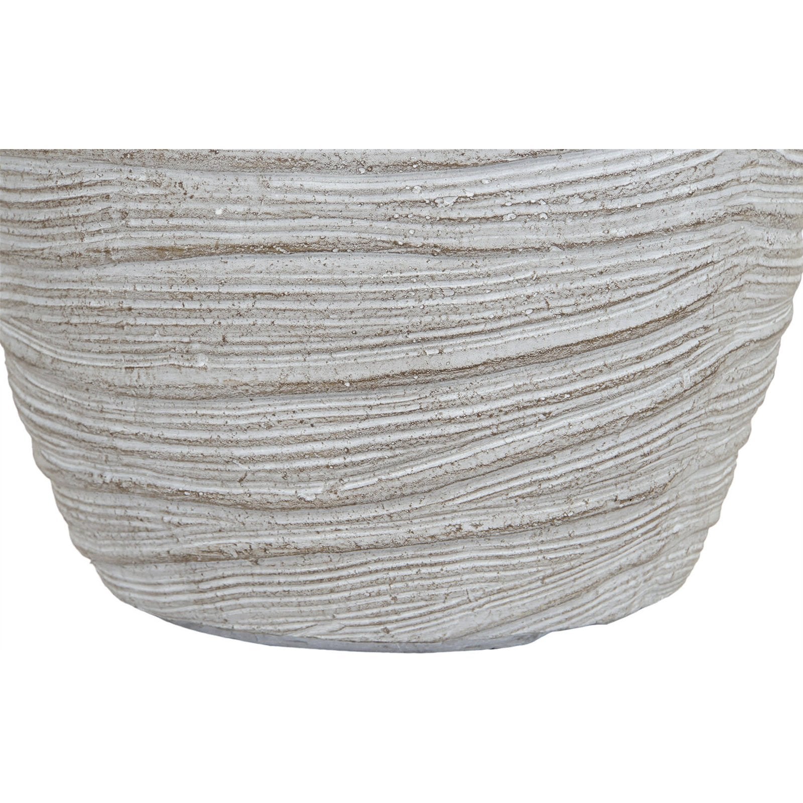 Cache-pot beige moderne en fibre de verre pour terrasse et jardin 45 x 45 x 43,5 cm beige effet pierre naturelle - 4