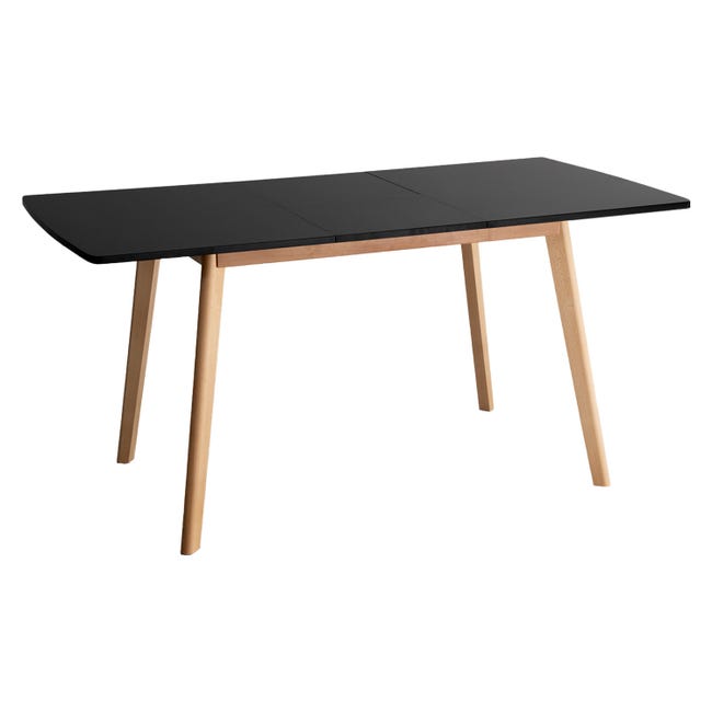 Table extensible noire 6 places HELGA | Leroy Merlin