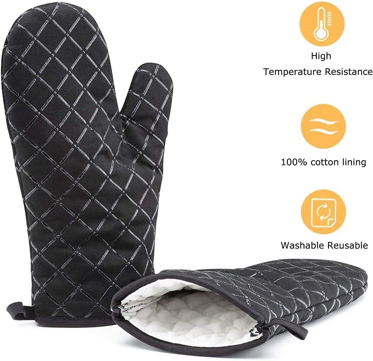 Gants de four, gants de cuisson en silicone antidérapants et résistants à la chaleur, adaptés à la cuisson, aux grillades, 1 paire - 3