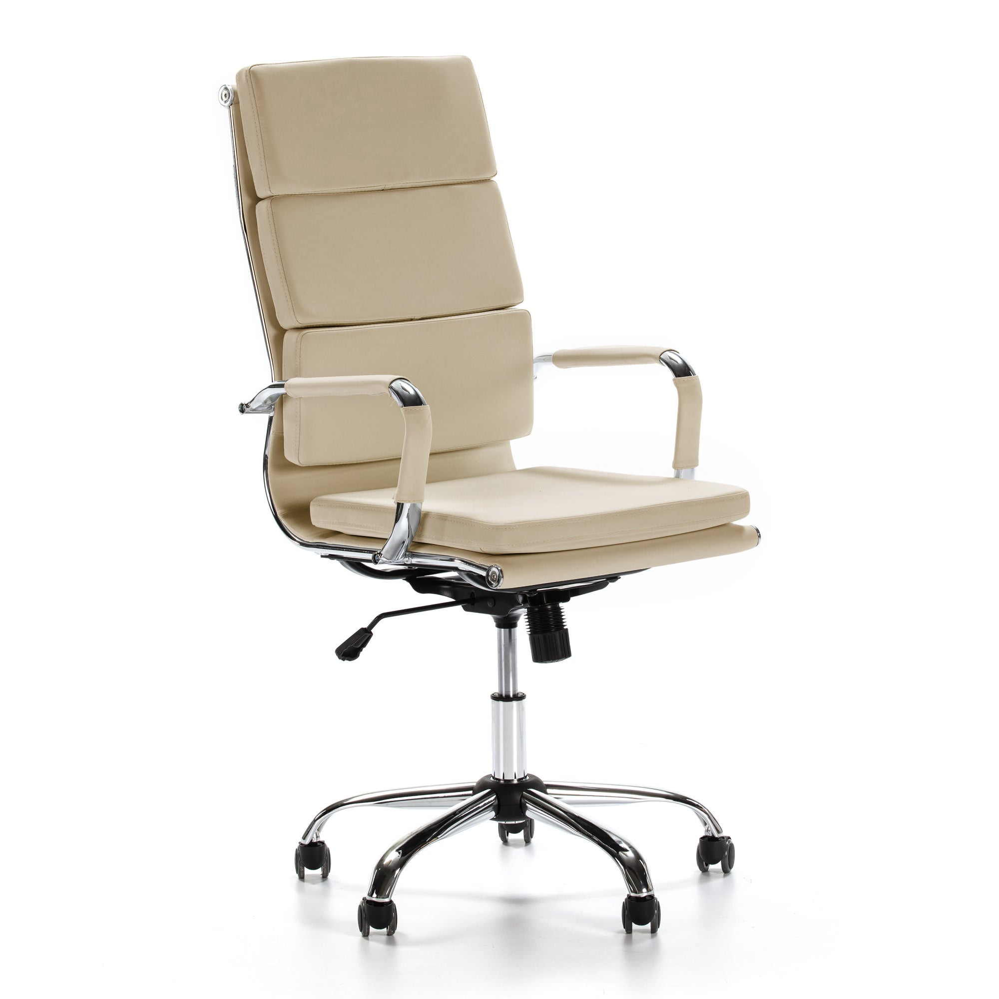 Sillón De Oficina Morgan Reclinable Taupe, Piel Sintética, Altura 