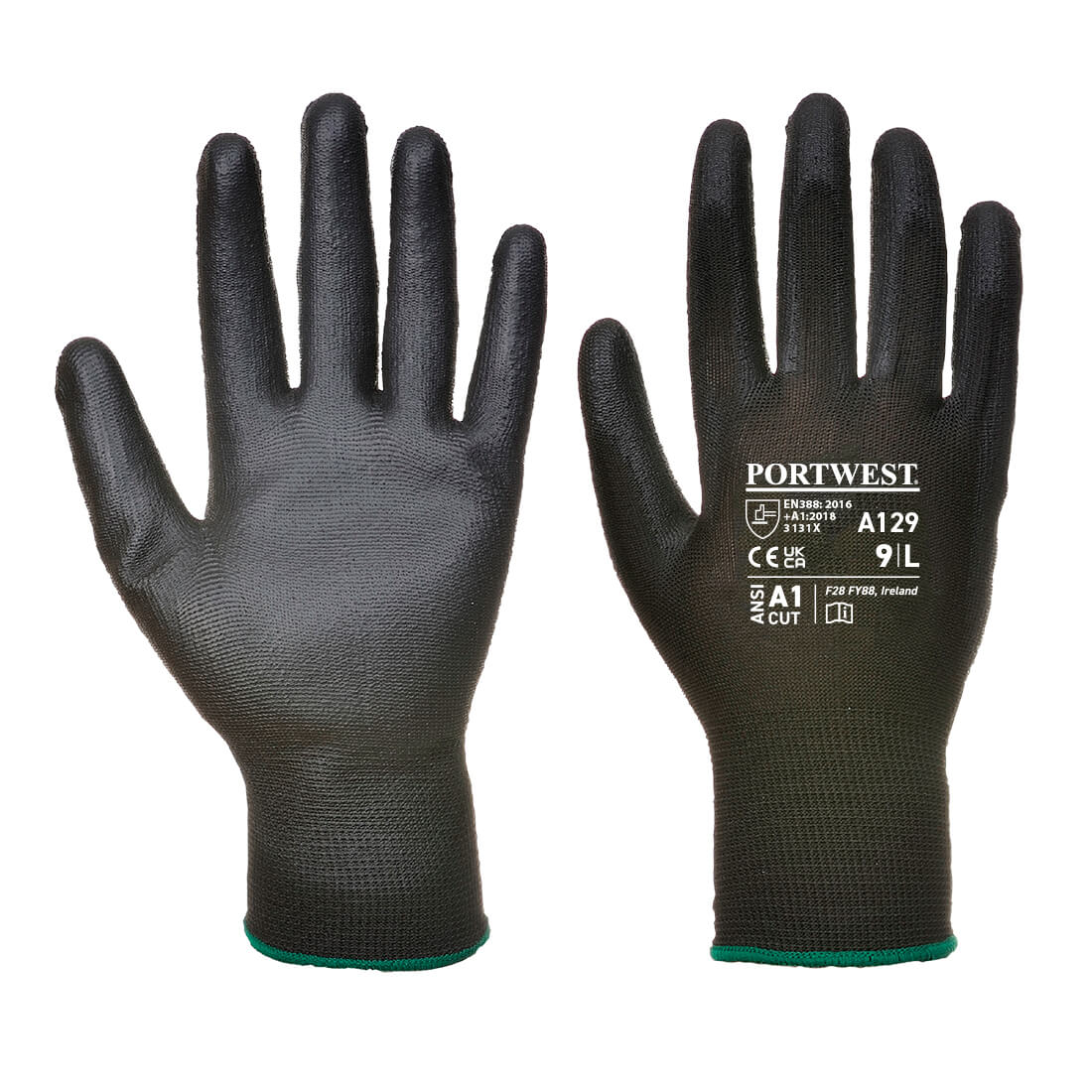 Portwest - Gants manutention en enduit PU lisse (Pack de 480) - Noir - 6 - 4