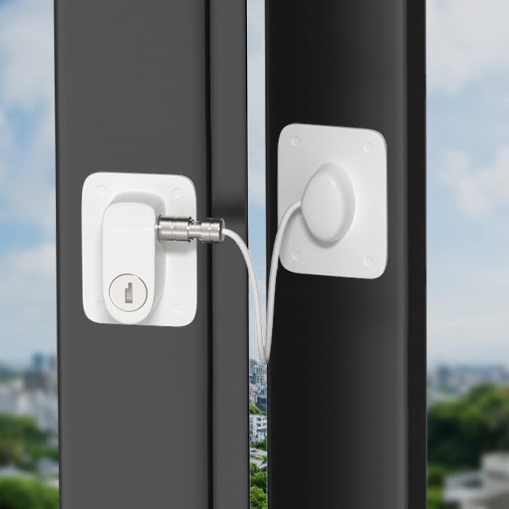 AOSITE Adhesive Window Safety Locks 2 Pack Ulepszone wąskie ograniczniki okienne do okien z UPVC Bez wiercenia. Blokady dla dzieci do okien.