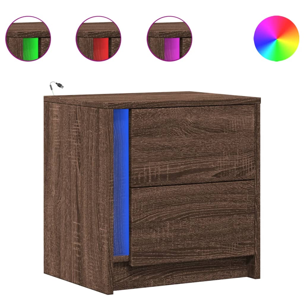 VidaXL Table De Chevet Chêne Sonoma – Avec Rangement Ouvert, Style Scandinave Élégant