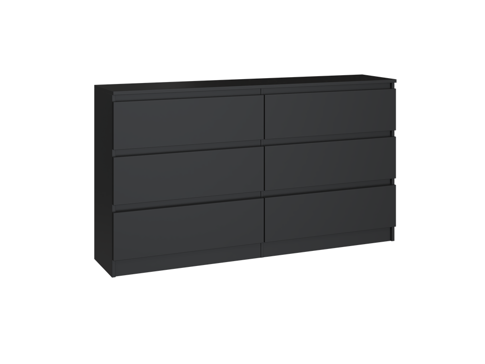 Komoda Topeshop M6 140 Malwa Czerń Mat 40x138x77 cm