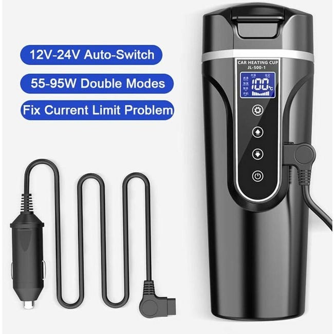 aqxreight - Bollitore elettrico per auto, 1000 ML 12V / 24V Bollitore elettrico per auto in acciaio inossidabile Thermos da viaggio Bottiglia d'acqua per riscaldamento aqxreight - Bollitore elettrico per auto, 1000 ML 12V / 24V Bollitore elettrico per auto in acciaio inossidabile Thermos da viaggio Bottiglia d'acqua per riscaldamento