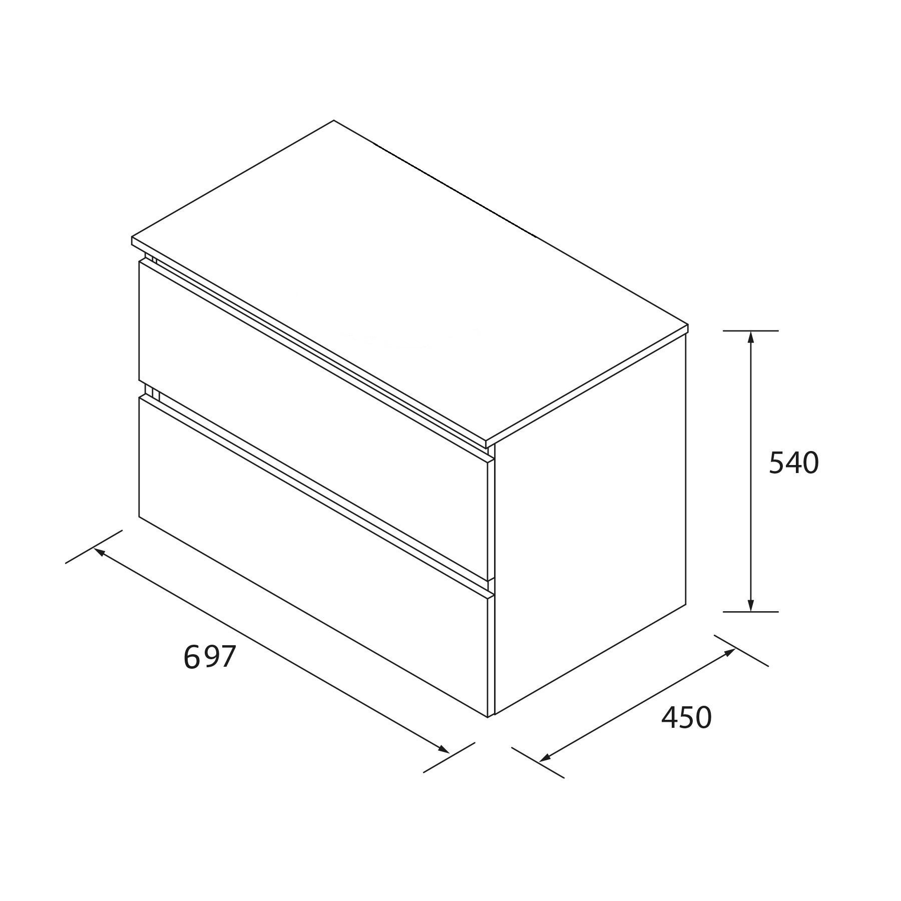 Meuble de salle de bain BEQUIA 70cm Noyer | Avec plan toilette (vasque non incluse) - 5