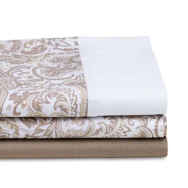 Nalui Ensemble de draps cama 150 Atenea Beige / Blanc Tissu en polycoton, lavable à 30º et facile à repasser. - 7