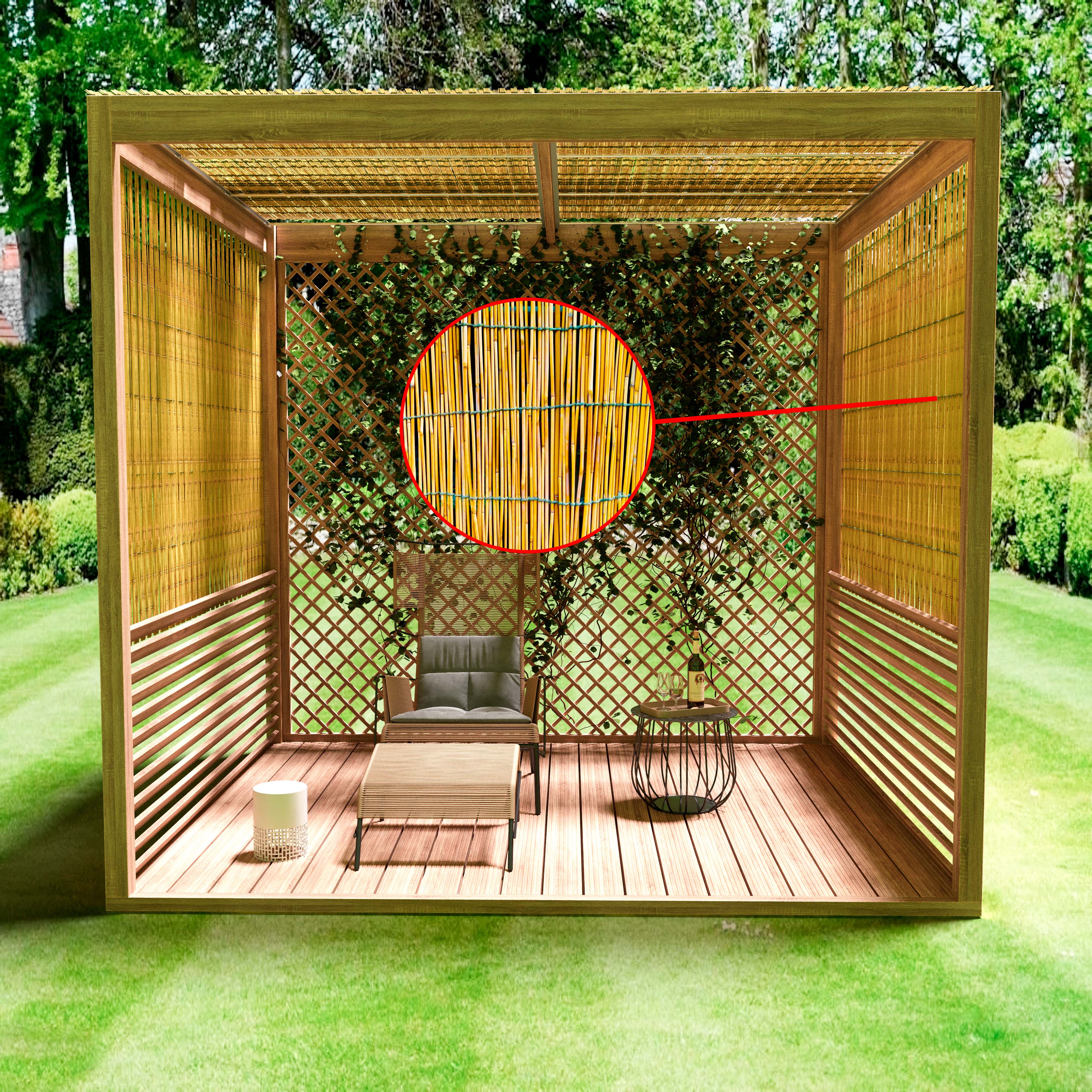 Arella In Canna Cannette In Bamboo Pelato Bambù Naturale Da 5 mm Arelle Canniccio Decorativo Recinzione Giardino Ombreggiante Frangivista 2 x 3 M - 4