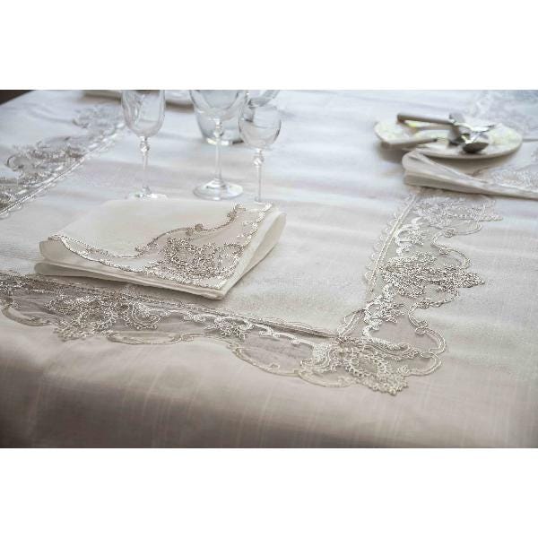 Tovaglia Rettangolare In Poliestere - Ecru, 350x150 Cm - Foto 8