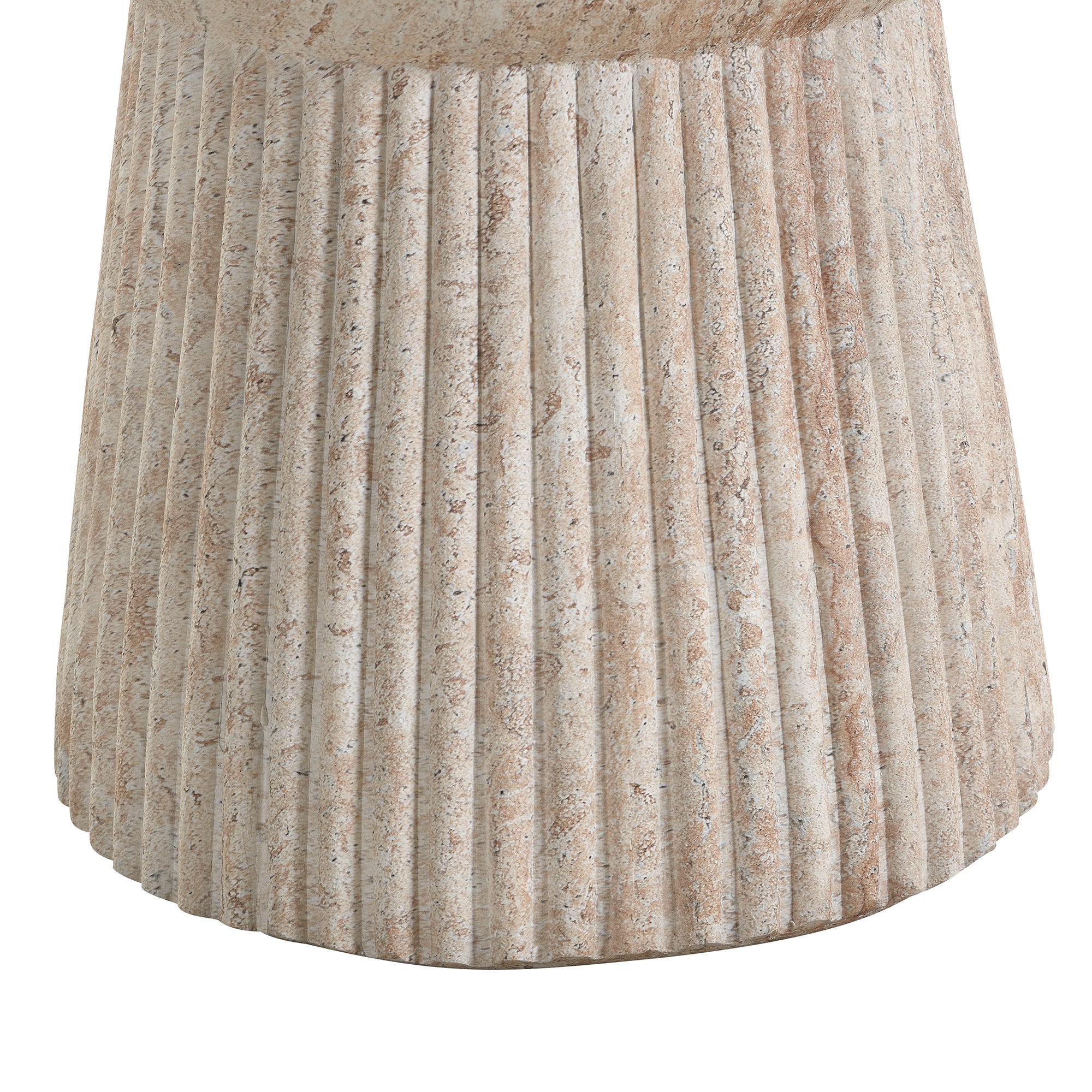 Table d'Appoint de Jardin Design Minéral - 38x38x43cm - Tabouret Bas en Magnésie Effet Pierre - Résistant UV & Intempéries - Naturel - 7