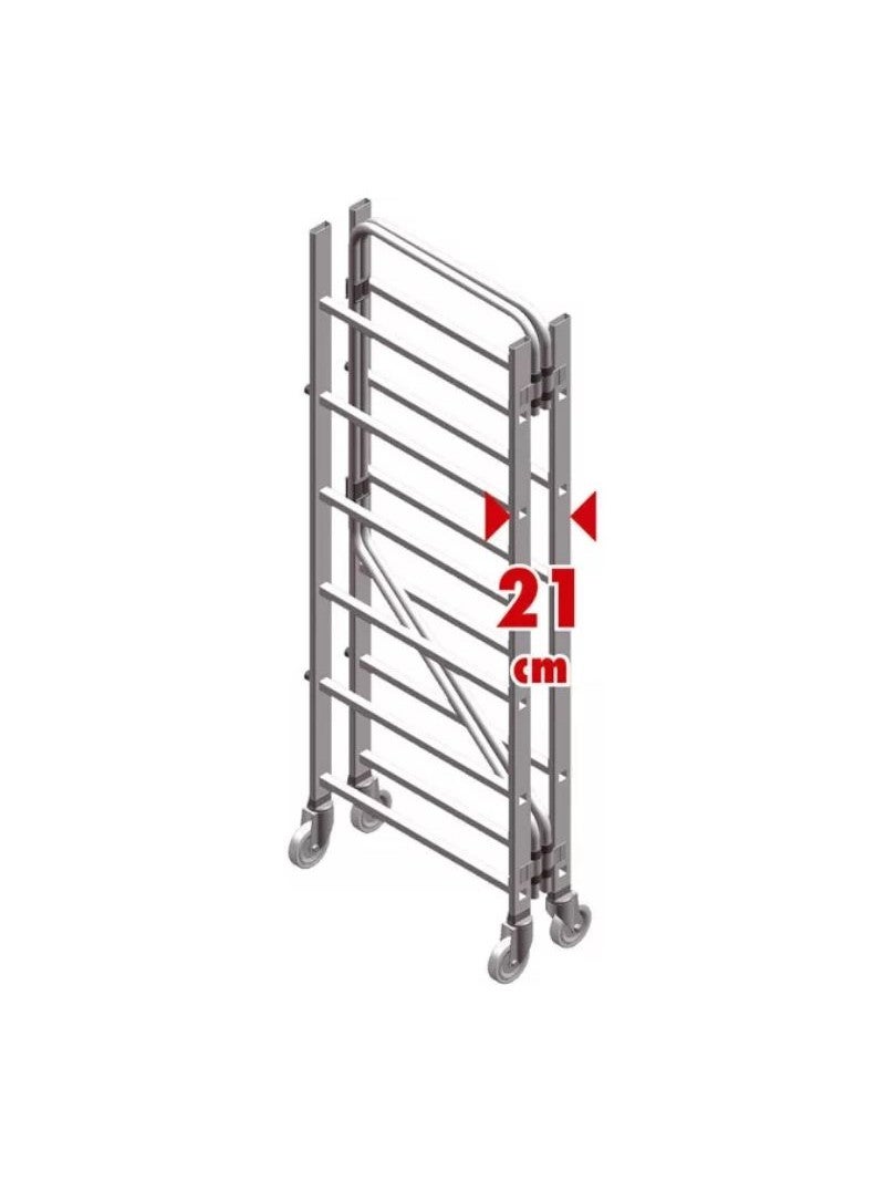 FACAL - Échafaudage de jardin pliable en aluminium Piego avec double plateau jusqu'à 0,87m de hauteur - L 1,5 m - 2