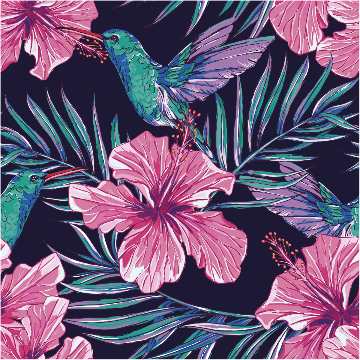 Adesivo carta da parati tropicale Barva - Sticker adesivo - adesivi murali - 60x60cm - 2