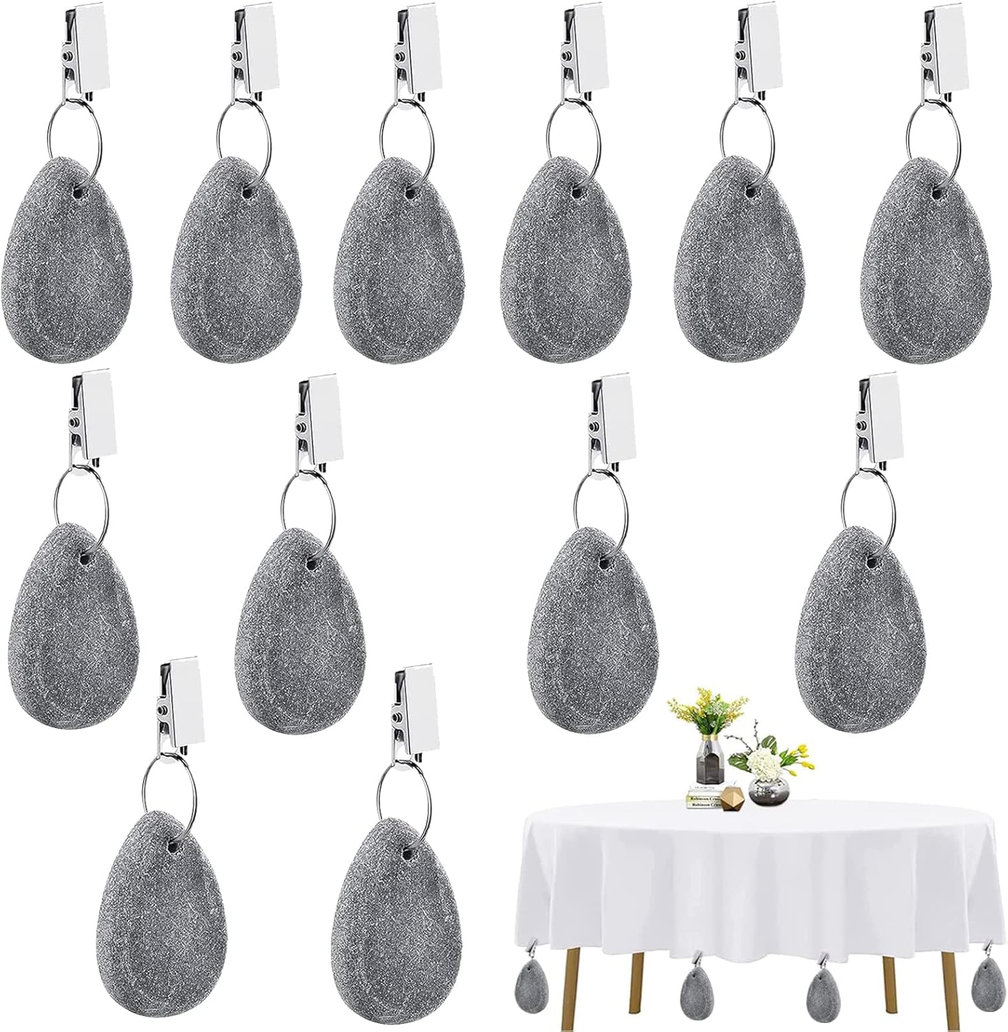 Pas De Poids De Table Pour Nappe Extérieure Avec Pince Poids De Table Pinces Napperons Marbre Poids De Nappe Pour Intérieur Extérieur Cuisine Maison Fête De Mariage Pique-nique