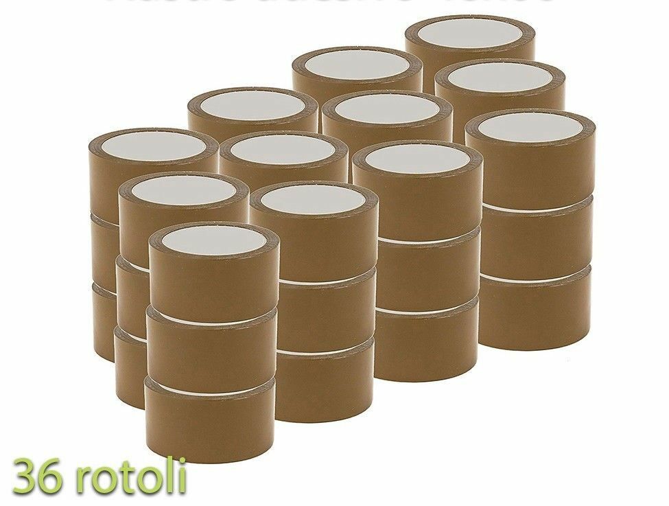 36 ROTOLI DI NASTRI MARRONI 48mm X 66m 2" BUONA QUALITÀ Pacchetto - Foto 6