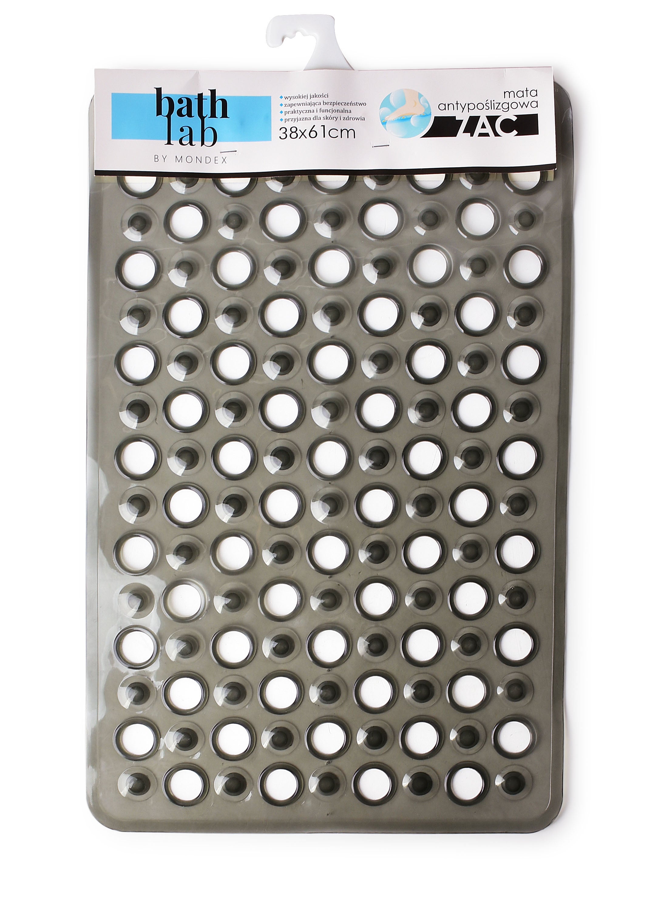 zac black mata łazienkowa 38x61x0,2cm