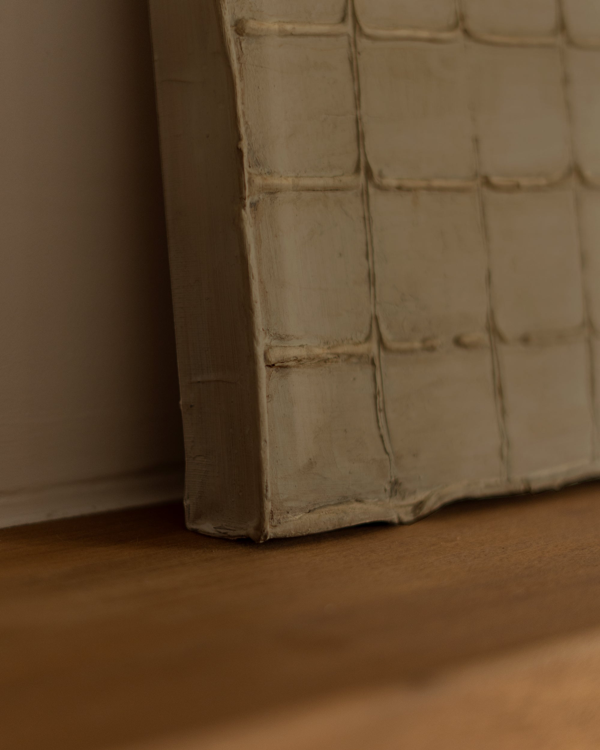 JAN - Tableau décoratif sur toile de coton avec cadre en bois marron foncé peint à la main à la peinture à l'huile 80x60cm - DECOWOOD - 5