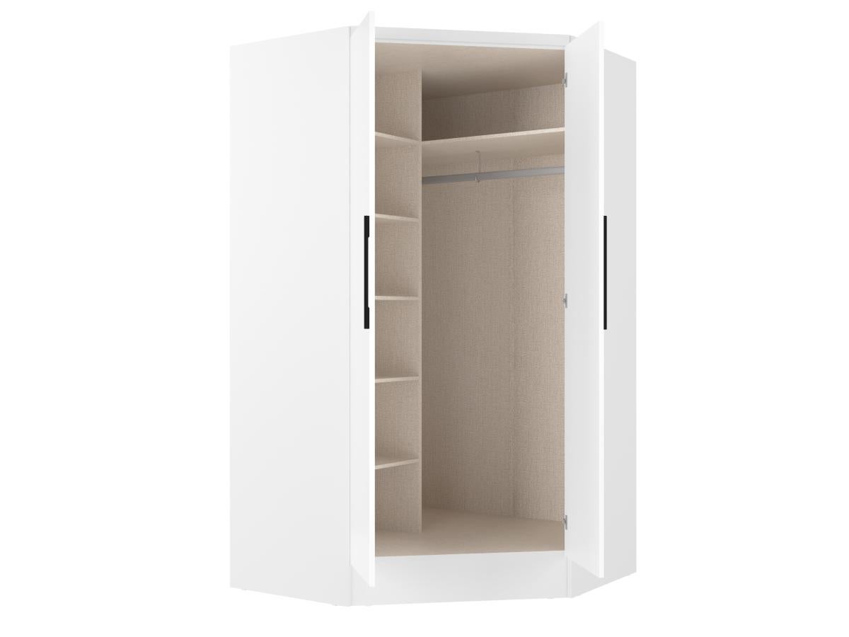 Armoire d'angle 2 portes - L101 cm - Blanc - AURALI - 8