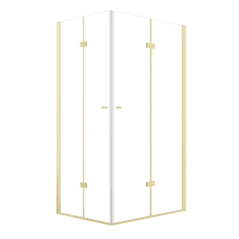 Kabina prysznicowa MAUNA prostokątna 90x80cm składana złota SEVANTE