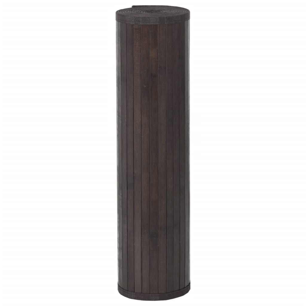 Tapis rectangulaire marron foncé 80x500 bambou - 3