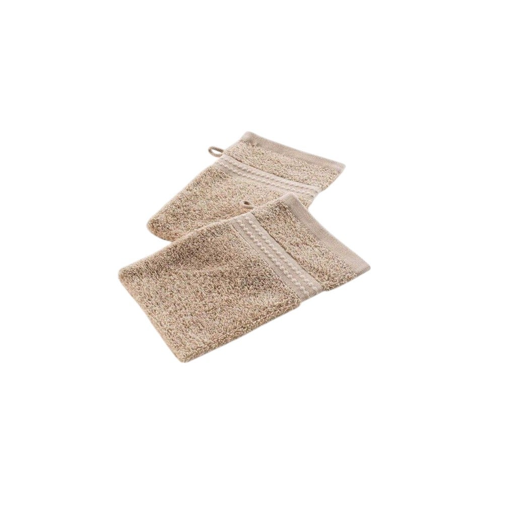 Lot de 2 gants de toilette 15 x 21 cm Lylia ecru